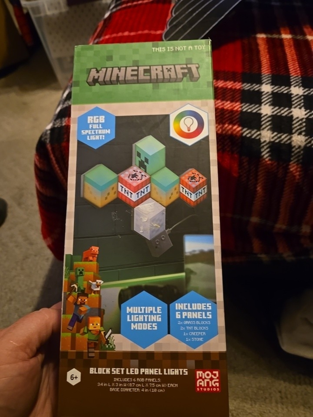 Minecraft Block Set LED Panel Lights - Green/Red Accent